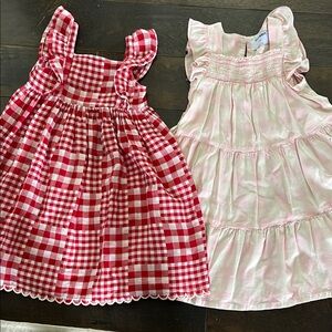 Red and Pink Gingham Kids Dress Set